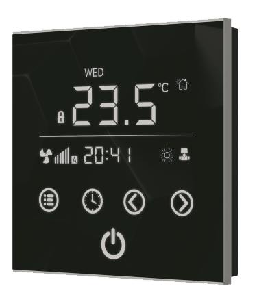 Настенный регулятор Varmann Vartronic, электронный программируемый регулятор с сенсорным дисплеем, принудительная конвекция, черный цвет, тип 703201