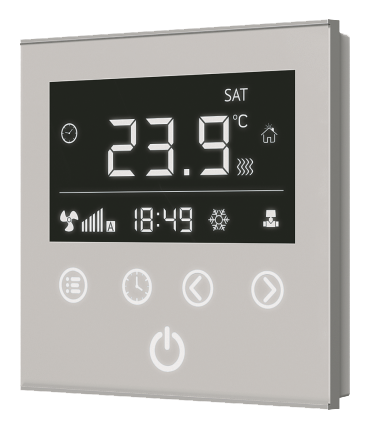 Настенный регулятор Varmann Vartronic, электронный программируемый регулятор с сенсорным дисплеем, принудительная конвекция, белый цвет, тип 703202