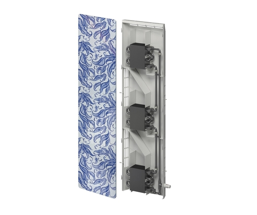 Вертикальный дизайн-конвектор Varmann GlassKon GLKVWV 115.2020.550, подключение нижнее с термостатическим вентилем